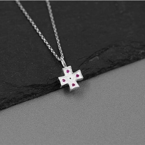S.EAST SUN 925 Sterling Silver Fashion zircon Cross Pendant Necklace suitable for womens party gifts fashion jewelry