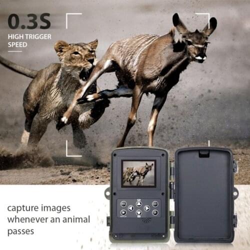 1080P 16MP Hunting Trail Camera Wildlife Scouting Cam 65FT HC801A Waterproof 0.3s Trigger IR Night Vision Longer Battery Life