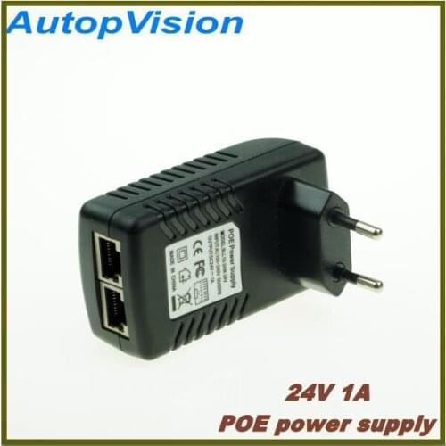 POE Adapter 24V 1A EU Plug Power Over Ethernet POE Adapter Injector Power Supply Free Shipping 10PCS Free shipping