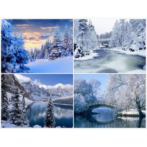 Diamond Painting Scenery Full Square Diamond Embroidery Sale Winter Landscape Picture Of Rhinestones Mosaic Home Decor
