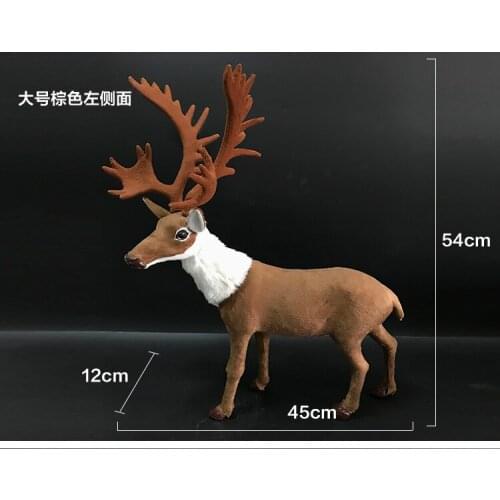Big simulation reindeer model polyethylene&furs brown deer doll gift about 45x54cm c3001