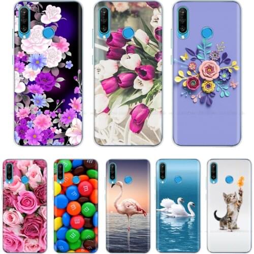 For Huawei P30 Lite Case bumper Silicone soft TPU Phone case Back Cover On Huawei P30 Lite MAR-LX1M P 30 Lite coque cute cat