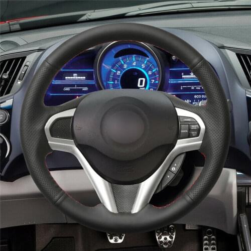 Car Steering Wheel Cover Custom Made Anti-Slip Hand-Sewing Black Drill Leather DIY for Honda CR-Z 2011 2012 2013 2014 2015 2016