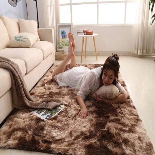 Pure Color Style Carpet For Living Room Faux Fur 200*300cm Large Area Rug For Bedroom Non-slip Floor Mats Home