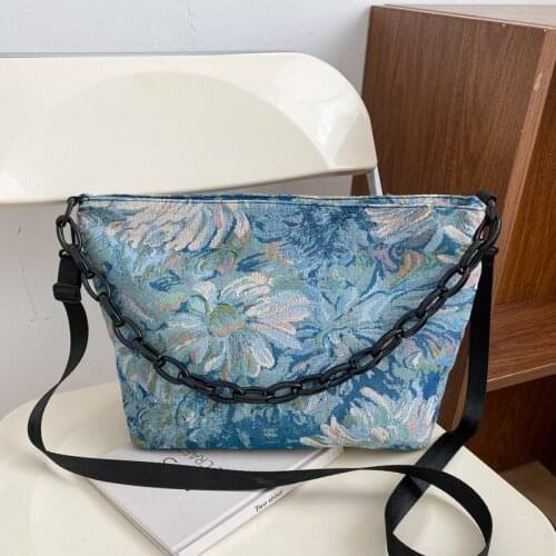 Ladies Fashion Canvas Print Retro Oil Painting Graffiti Tote Handbag Large Capacity Shopping Beach Messenger Shoulder Bag