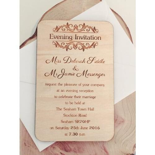 Wooden Wedding Invitations, Rustic Wedding Invitations, Laser Engraved Invitation, Wooden Save The Date