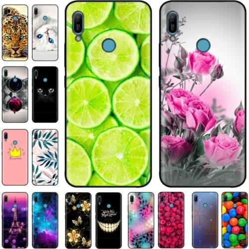 For Huawei Y6 2019 Case Silicone Soft TPU Phone Cover For Huawei Y6 2019 MRD-LX1 MRD-LX1F Y6 pro Y6Prime Pattern Cover Bumper