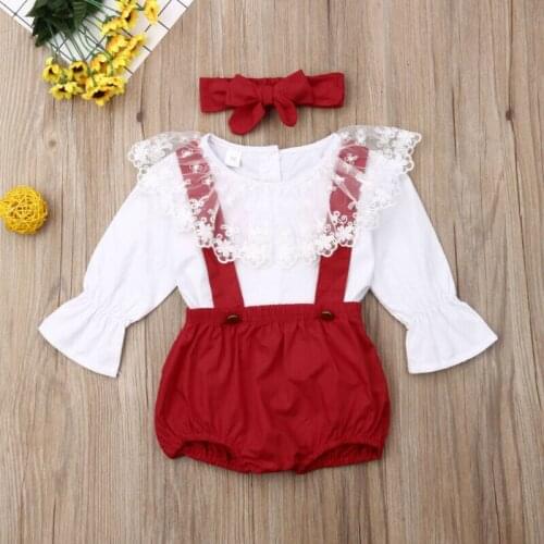 New Sister Matching Baby Girl Ruffle Dress Kids Top Girls Fly Sleeve T Shirt Bib Pants Newborn Outfit Girl Clothes Set