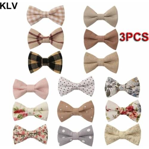 3 Pcs Baby Girls Bow Hair Clips Kids Infant Hairpin Cute Handmade Cotton Party Hair Clip Toddler Barrettes Headwrap Hair Accesso