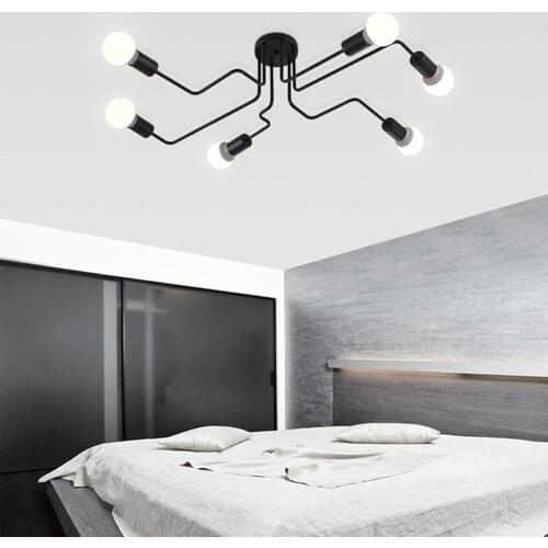 Six top Creative Retro Loft Metal Living Room Bedroom Study Vintage Lamp Ceiling Light Drop shipping