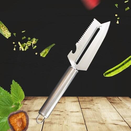 Fashion multi-function Kitchen stainless steel fruit vegetable peeling knives Fishing Knife Scale Peeler
