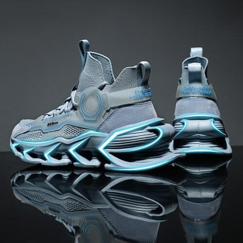 High Quality Mens Blade Sole Casual Running Shoes Male Lightweight Brand Reflective Sports Shoes Outdoor Yellow Sport Shoes