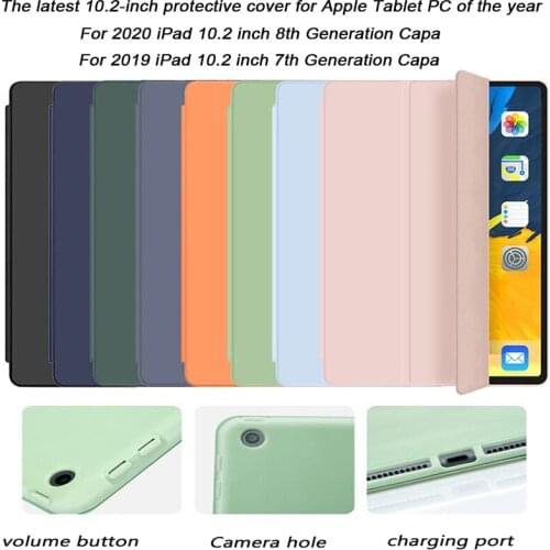 The latest protective shell For iPad 10.2 inch 8th 7th Gen Smart Case for iPad 10.2 inch Auto Sleep Wake Stand Silica gel Case