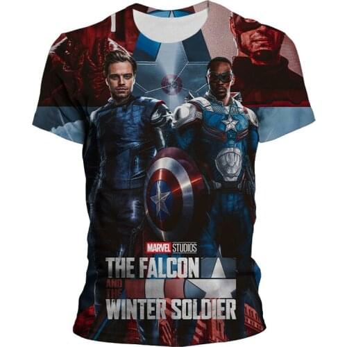 New MenS Marvel Hero Falcon And The Winter Soldier T-Shirt Size XXS-4Xl Brand Tee Shirt boy girl Clothing Drop Shipping Tops