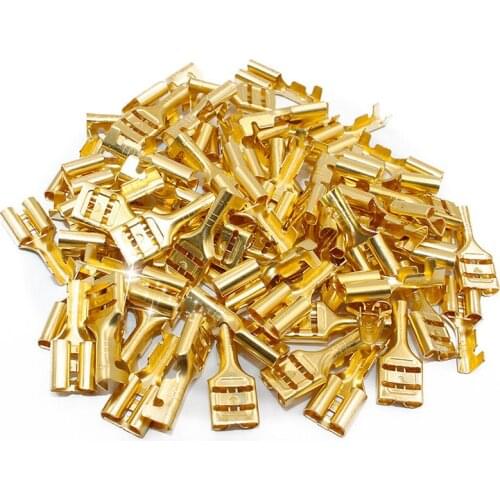100Set Female Crimp Terminal Connector Sleeve Wrap Wire Protector For machinery equipments cable Car boat speaker Connectors