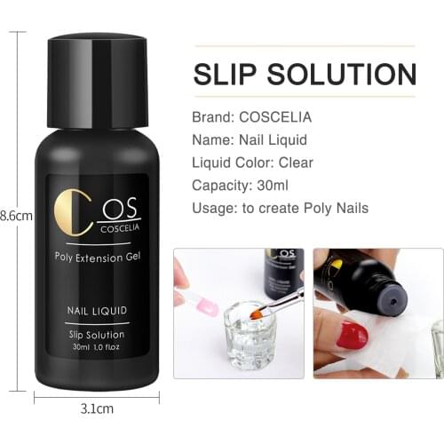 COSCELIA Poly Nail Gel Liquid Slip Solution Quick Builder Gel Nails For Extension Permanent Nail Art Nail Tool Harmless To Nails