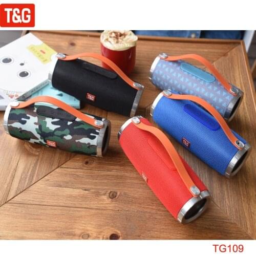 T&G TG109 Portable Speaker Fabric Wireless Bluetooth Speakers Stereo Audio Handle Loudspeaker Support FM Radio TF AUX