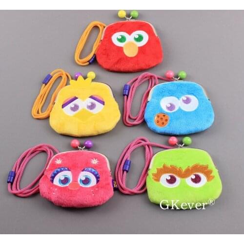 Lovely 5 Styles Cookie Monster Grouch Sesame Street Snack Bag Coin Bag Abby Mini Wallet Elmo Big Bird Bag Girls Gift 12*10 cm