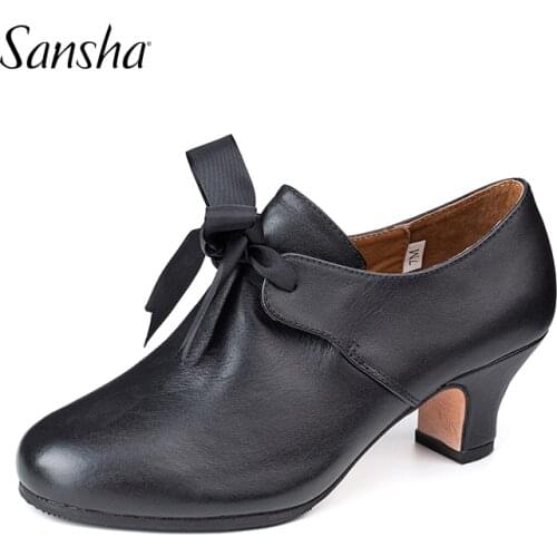 Sansha 2020 New Arrival Cow Leather Dance Shoes Women Professional Theater Performance Flamenco Shoes TH02L