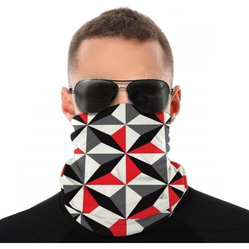 Black Red Diamonds Scarves Half Face Mask Men Women Halloween Tube Mask Neck Bandanas Multi-functional Headwear Cycling Hiking
