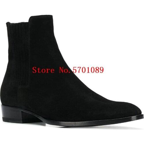 West 45 Suede Chelsea Boots Genuine Leather Suede Fashion Trends Kanye West London Chelsea Boots Classic Shoes