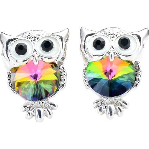 MISANANRYNE Brand Jewelry Crystal Owl Stud Earrings For Women Vintage Gold Color Animal Statement Earrings Brincos Pendientes FY