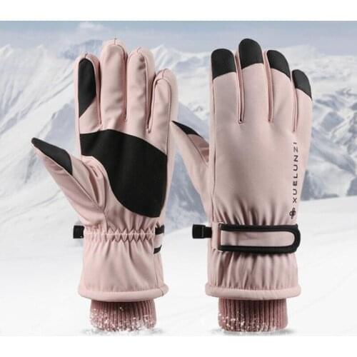 Winter Thicken Fleece Lining Ski Gloves Women Sports Snowboard Mittens Warm Waterproof Windproof Skiing Handschoenen Gants Hiver