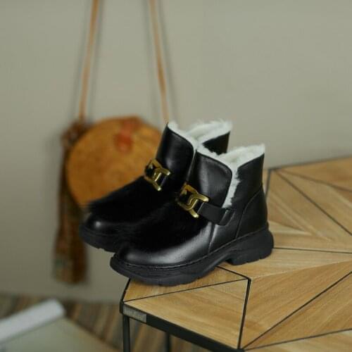 Winter Womens Shoes 2020 Womens Ankle Bootssnow Genuine Leather Womens Platform Shoes M07-kyl.go2-566