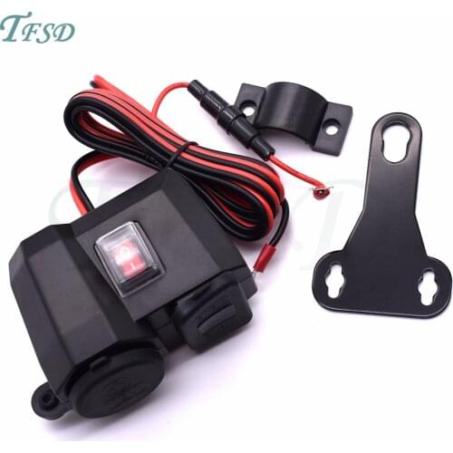 1 Pack Motorcycle Dual USB Charger with Cigarette Lighter Socket LED Voltmeter For Yamaha FZ1 FZ6 Fazer FZ8 FZ6R XJ6 MT-07 MT-09