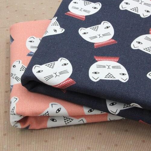146*100cm Trouble Cat Cartoon Cotton Polyester Canvas Fabric for Patchwork Upholstery Fabric Sewing Material DIY Pillow Sofa