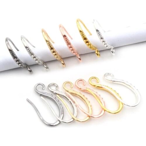 20pcs 19x10mm Rhodium Silver Gold Plated Earring Findings Earrings Clasps Hooks Fittings DIY Jewelry Making Accessories Earwire