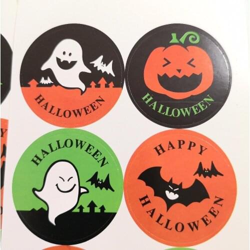 4800pcs 35mm HAPPY HALLOWEEN Self-adhesive paper sticker for festival decoration, Item No. FE14