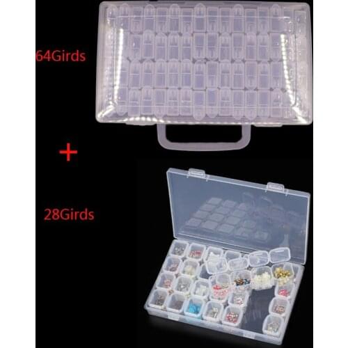64 Grids diamant painting accessoires Case Clear Plastic Beads Display Storage Box For Diamond Embroidery Cross Stitch Tools