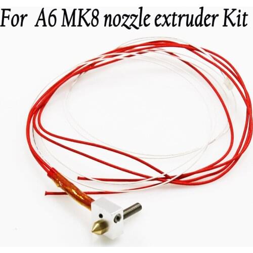 Anet for A2 A6 MK8 nozzle hotend extruder I3 head kits 0.2 0.3 0.4 0.5mm nozzles 40mm throat DIY 3d printer parts Accessories