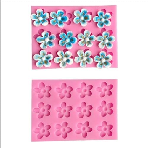 Aouke 3 * 4 Cherry Blossom Shape Silicone Mold Handmade Soap Mold DIY Cake Baked Peach Plum Flower Ornaments Silicone Mold