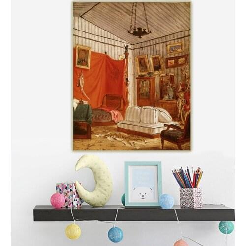 Citon Eugene Delacroix《Apartment of the Count of Mornay rue de Verneuil》Canvas Oil Painting Picture Background Decor Decoration