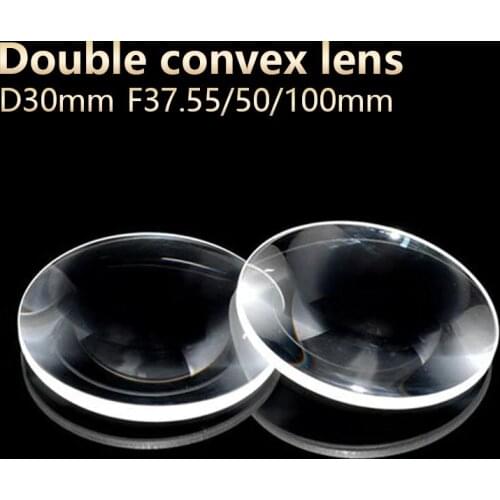 Double convex lenses magnifier Physical optics lens eyepiece telescope DIY projector Optical experiment D30mm F100mm