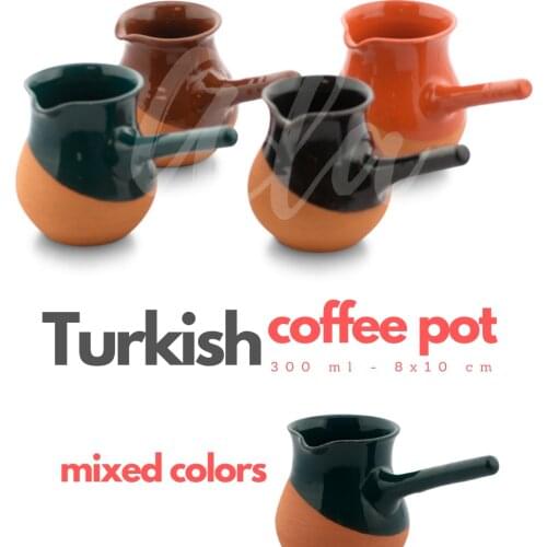 Glazed Earthen Pot High Temperature and Fire-Resistant Turkish coffee Creamer Sauce Cooking Boiling Cezvesi
