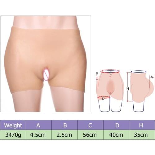 3740g Artificial Realistic Silicone Fake Faux Vagina Panty for Man Crossdresser Transgender Drag Queen Shemale Hip Up Underwear