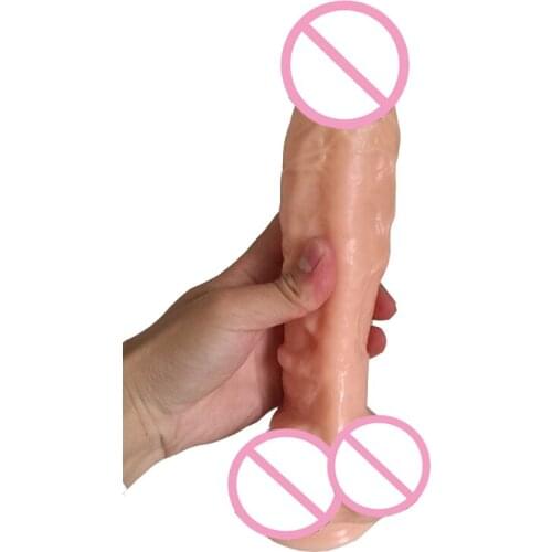 24.5*5cm Huge Dildo Realistic Curved with Suction Cup,large dildos Super Big Soft Flexible Dick Penis Gay SexToys For Women