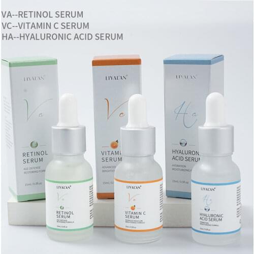 Vitamin C Facial Serum Whitening Anti Aging Retinol Deep Hydration Hyaluronic Acid Face Anti Wrinkle Skin Care VC VA HA Essence