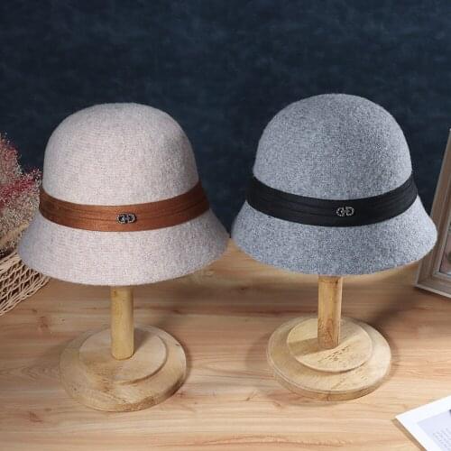 2021 panama warm winter Womens Bucket hat for teens Felt wool hat for girl sautumn and winter fashion Fur cool hip hop hat