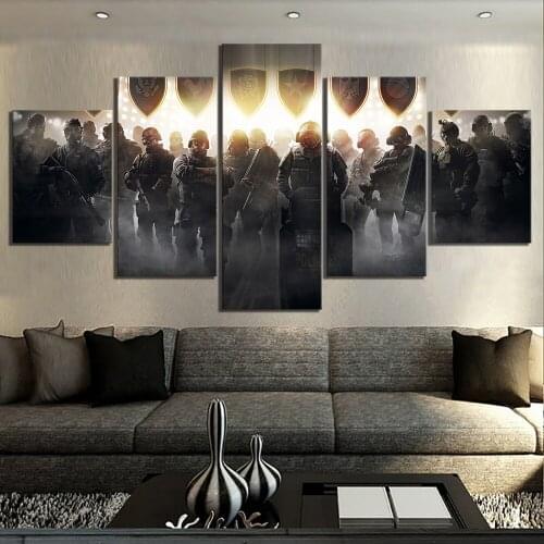 Canvas Printed Poster Art Rainbow Six Siege Soldiers Home Decorative Painting Cuadros For Corridor Modular Framework