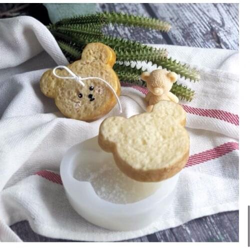 Bear Head Bread Dessert Aromatherapy Candle Mold Chocolate Mold Baking Dessert Cake Decoration Silicone Mold Candle Making Kit