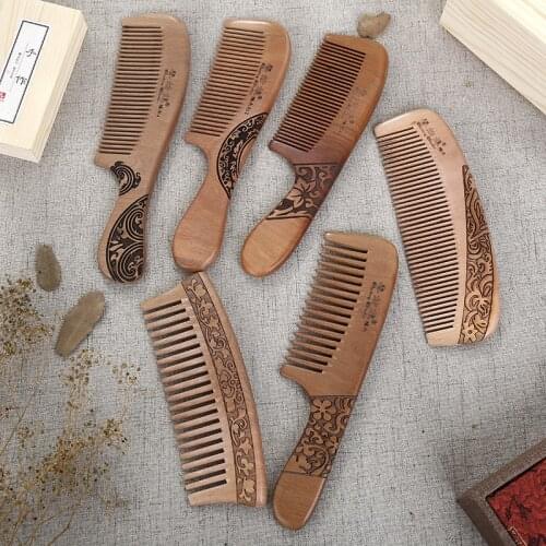 CGN Professional Health Care Comb Anti-static Massage Phoebe zhennan Wood Comb Handmade Hair Brush Wedding Gift Freeshipping