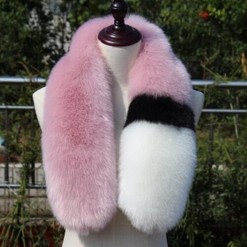 New winter patchwork faux fox scarf short fake fur scarf autumn cosplay fashion trendy fur muffler multicolor customerized scarf