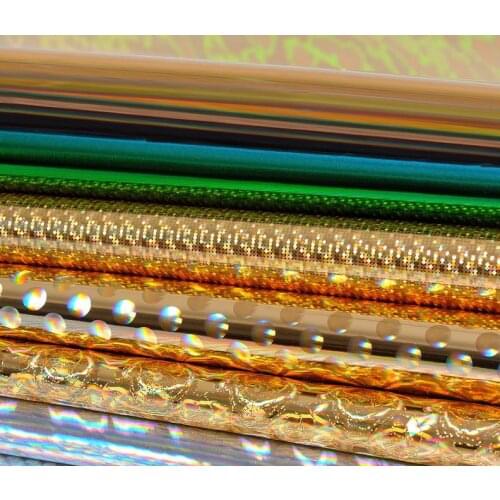 Synthetic PU leather waterproof material Holographic mirror laser pu synthetic leather materials