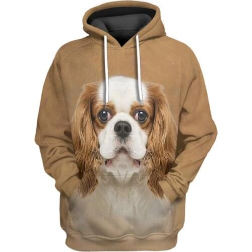 CLOOCL Animals Dog Men Hoodies Cavalier King Charles Spaniel Print Sweatshirts Harajuku Streetwear Unisex Men Clothing