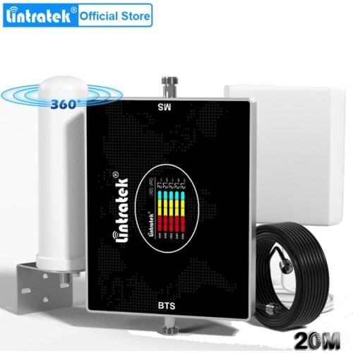 Lintratek Europe Asia Five Band signal booster cellular amplifier repeater b20 B5 b8 B3 B1 B7 800 900 1800 2100 2600 2G 3G 4G