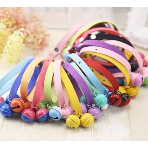 Cat Collar with Bells, Breakaway Velvet Cat Collars for Most Sizes of Cats, Mixed Colors, Available in Set of 3